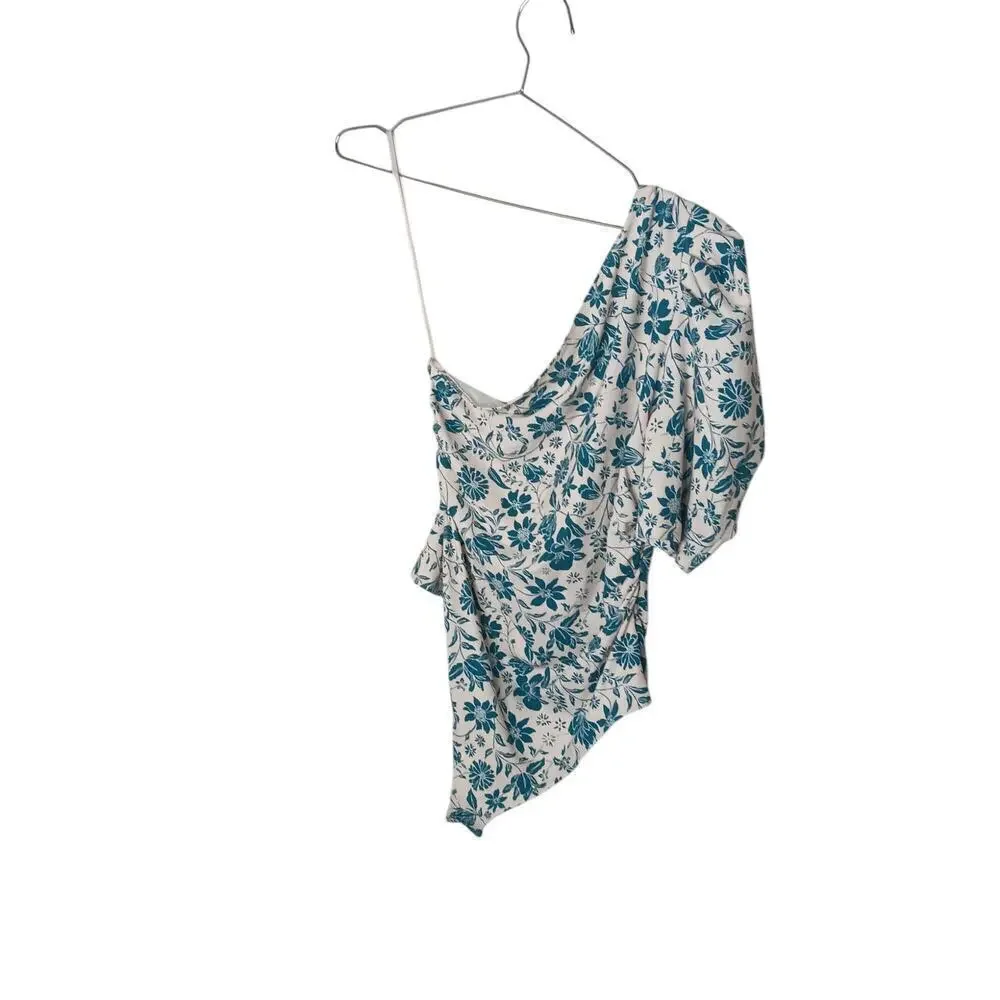 New with Tags Free People Floral Puff Sleeve Somethin Bout You Bodysuit SZ M